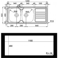 Frasa Nudus 80 DX Kitchen Sink